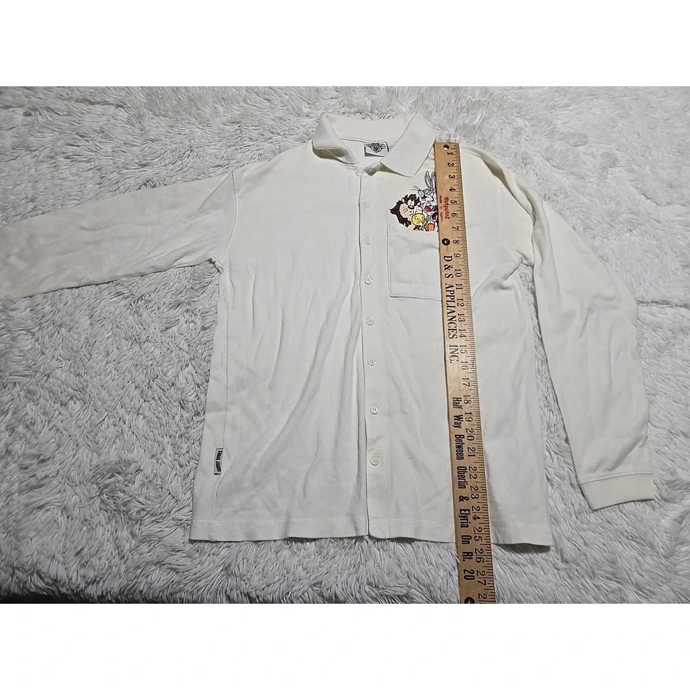 Vintage Acme Looney Tunes Sweater Ribbed S‎ Button Down Collared Cotton Cardigan